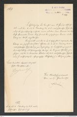 k.k. naturhistorisches Hofmuseum, Intendanzakten 1885-1896 (Hauer), Aktenzahl Z.179/1892, Seite 1